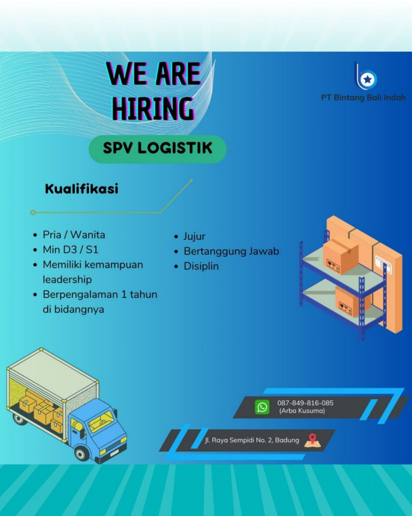 info loker dari PT. Bintang Bali Indah untuk kualifikasi dan persyaratan yuk cek postingan di atas Sobat Perinaker.